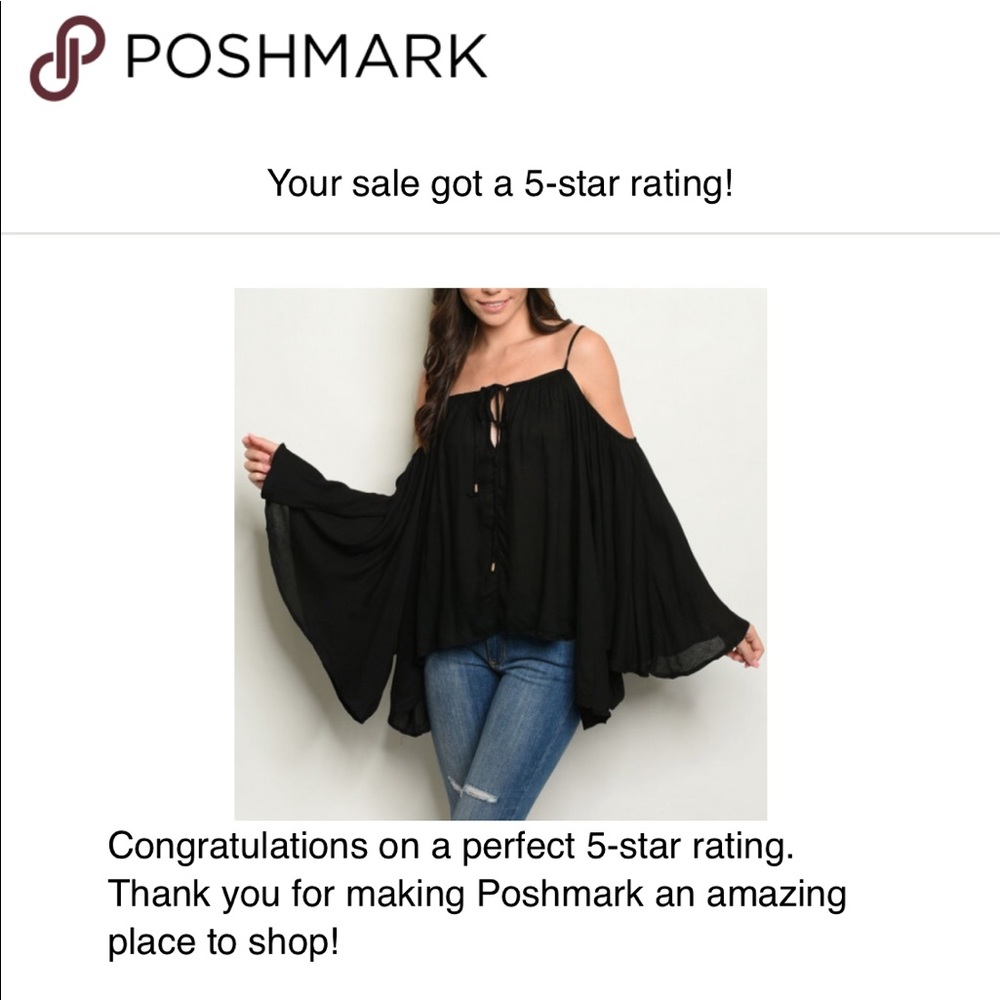 OVERSIZED BOHO STYLE COLD SHOULDER BELL SLEEVE TOP - Picture 3 of 8